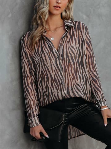Milan Kiss Blouse bruin/zwart