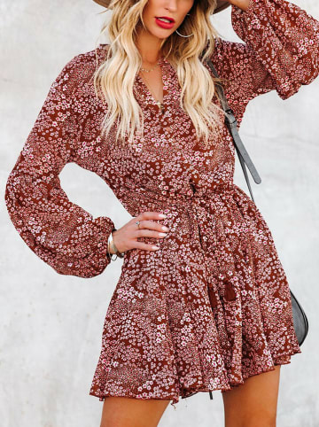 Milan Kiss Jurk bordeaux/wit