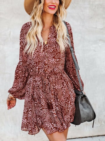 Milan Kiss Jurk bordeaux/wit