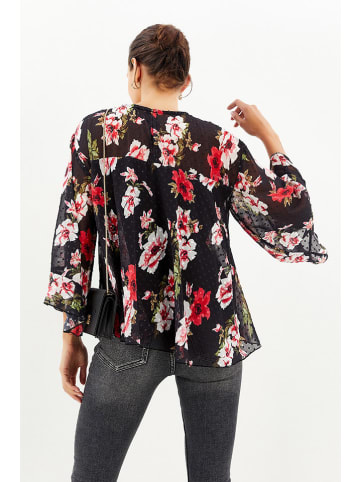 Milan Kiss Bluse in Schwarz/ Pink/ Bunt