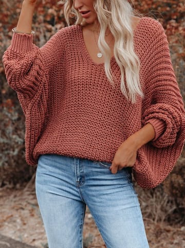 Milan Kiss Pullover in Rotbraun