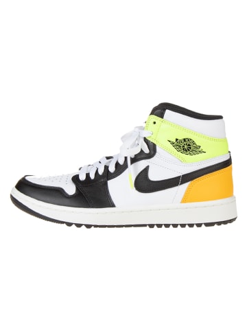 Nike Leder-Sneakers "1 Retro High Golf" in Gelb/ Schwarz/ Weiß