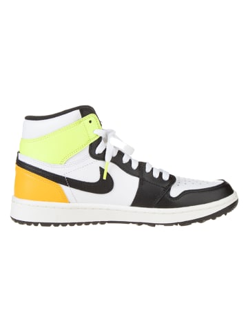 Nike Skórzane sneakersy "1 Retro High Golf" w kolorze żółto-czarno-białym