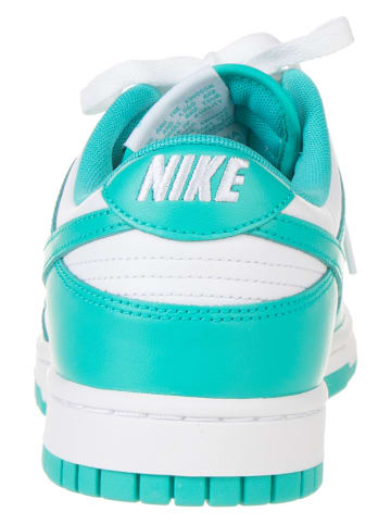 Nike Leder-Sneakers "Dunk Low" in Türkis/ Weiß