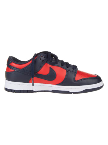 Nike Leder-Sneakers "Dunk Low Retro SE" in Dunkelblau/ Rot