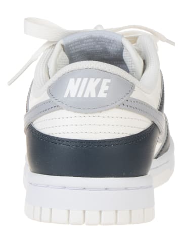 Nike Leder-Sneakers "Dunk Low" in Dunkelblau/ Grau/ Weiß