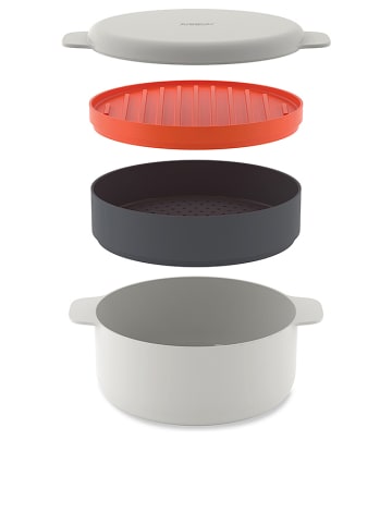 JosephJoseph 4tlg. Mikrowellen-Koch-Set "M-Cuisine" in Weiß/ Orange/ Anthrazit