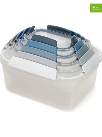 JosephJoseph 5er-Set: Frischhaltedosen "Nest" in Hellblau/ Grau