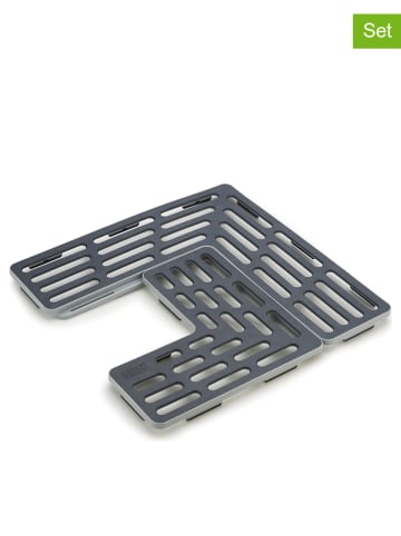 JosephJoseph 2-delige set: afwasbakmatten grijs - (L)28 x (B)28 cm
