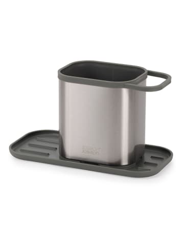 JosephJoseph Spülorganizer "Duo" in Silber/ Schwarz - (B)13 x (H)23 x (T)11,3 cm