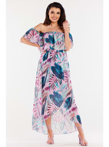 Awama Sukienka w kolorze niebiesko-jasnoróżowym