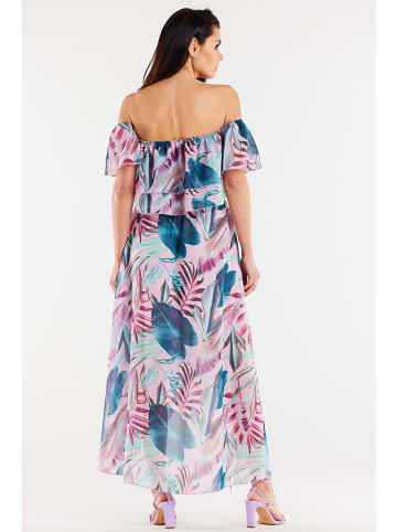 Awama Sukienka w kolorze niebiesko-jasnoróżowym
