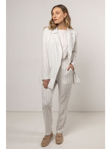 Awama Spodnie - Regular fit - w kolorze kremowym