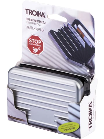 Troika Creditkaartetui "Kaartkoffer" zilverkleurig - (B)10,5 x (H)7 x (D)3 cm