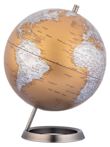 Troika Wereldbol zilverkleurig/goudkleurig - (H)31,5 x Ø 25 cm
