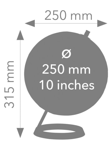Troika Wereldbol zilverkleurig/goudkleurig - (H)31,5 x Ø 25 cm