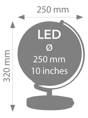 Troika Leuchtglobus "Sternenzeichen" in Blau/ Dunkelblau - (H)32 x  Ø 25 cm