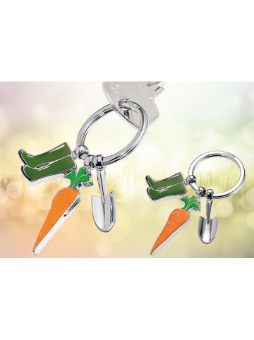 Troika Schlüsselanhänger "Garden Love" in Silber/ Grün/ Orange