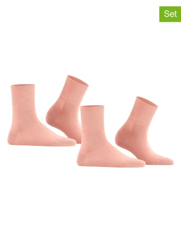 ESPRIT 2-delige set: sokken ''Ribbed'' abrikooskleurig