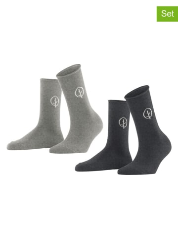 ESPRIT 2er-Set: Socken in Anthrazit/ Grau