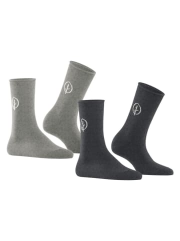 ESPRIT 2er-Set: Socken in Anthrazit/ Grau