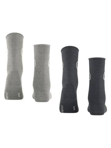 ESPRIT 2er-Set: Socken in Anthrazit/ Grau