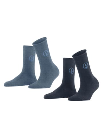 ESPRIT 2-delige set: sokken donkerblauw/blauw