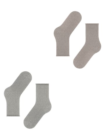 ESPRIT 2er-Set: Socken in Grau/ Beige