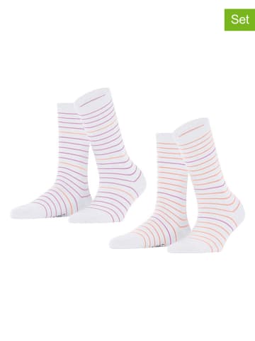 ESPRIT 2-delige set: sokken "Fine Stripe" wit