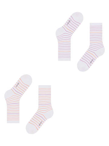 ESPRIT 2-delige set: sokken "Fine Stripe" wit