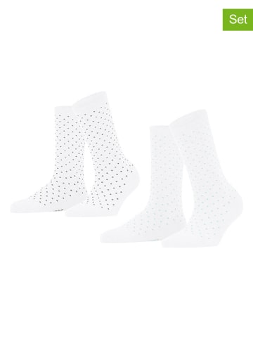 ESPRIT 2er-Set: Socken ''Fine Dot'' in Weiß/ Grün/ Grau