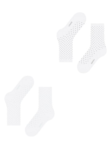 ESPRIT 2er-Set: Socken ''Fine Dot'' in Weiß/ Grün/ Grau
