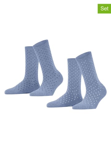 ESPRIT 2er-Set: Socken ''Fine Dot'' in Hellblau/ Blau/ Weiß