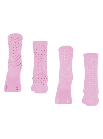 ESPRIT 2er-Set: Socken ''Fine Dot'' in Rosa/ Weiß/ Pink