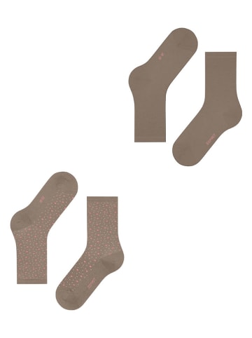 ESPRIT Skarpety (2 pary) "Playful" w kolorze jasnobrązowym