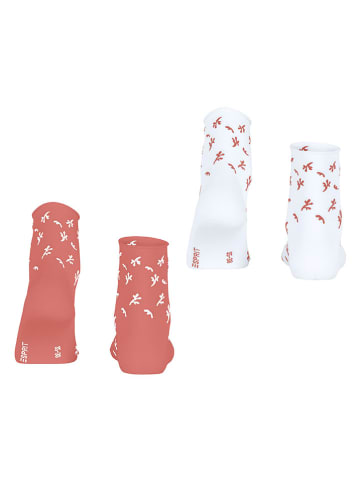 ESPRIT Skarpety (2 pary) "Twig" w kolorze pomarańczowo-białym