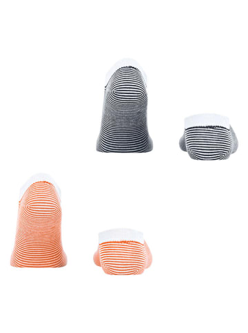 ESPRIT Skarpety (2 pary) "Allover" w kolorze pomarańczowo-biało-granatowym