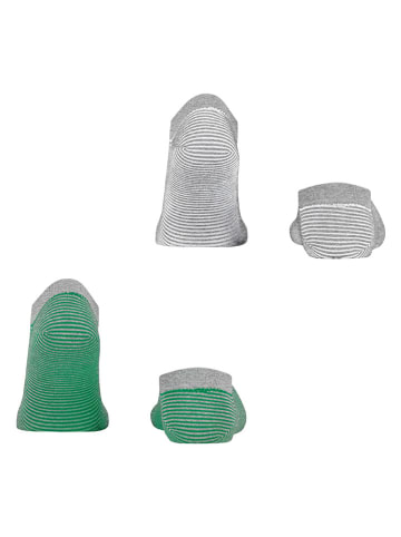 ESPRIT 2er-Set: Socken ''Allover'' in Grau/ Grün/ Weiß
