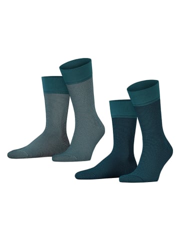 ESPRIT 2er-Set: Socken ''Allover'' in Petrol/ Grau