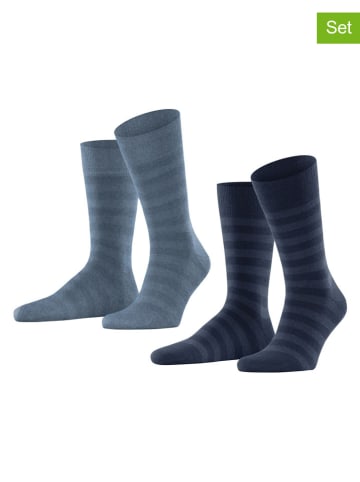 ESPRIT 2er-Set: Socken in Dunkelblau/ Blau