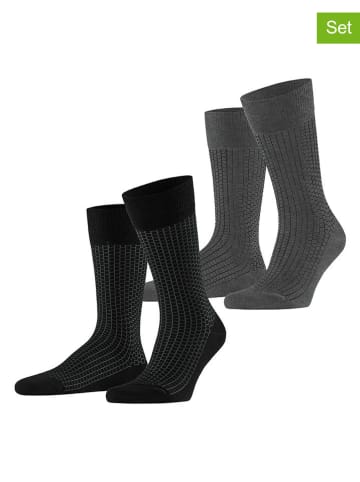 ESPRIT 2er-Set: Socken ''Illusional'' in Grau/ Schwarz