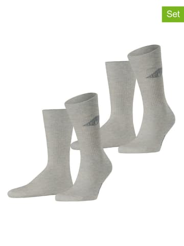 ESPRIT Skarpety (2 pary) "Unisex Logo" w kolorze szarym