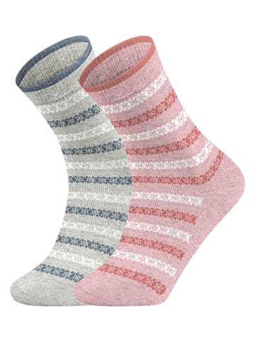 ESPRIT 2-delige set: sokken "Geo Pattern" grijs/lichtroze