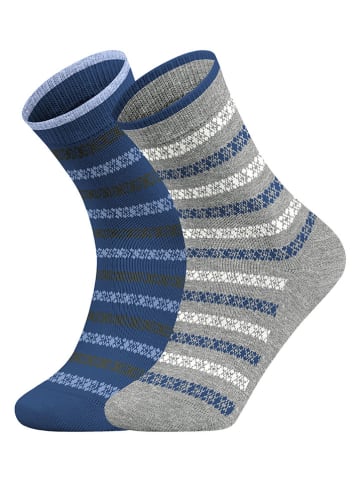 ESPRIT 2-delige set: sokken "Geo Pattern" donkerblauw/grijs