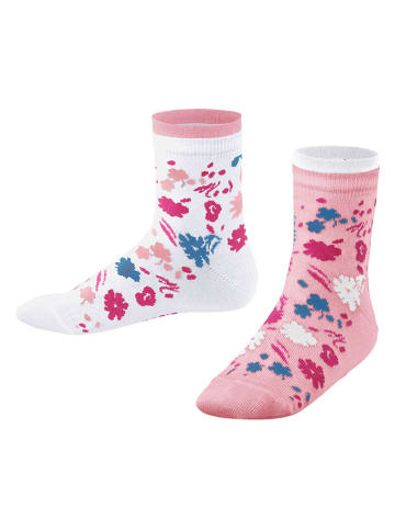 ESPRIT 2-delige set: sokken "Sweet Flower" wit/lichtroze