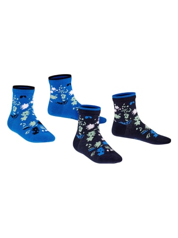ESPRIT 2-delige set: sokken "Sweet Flower" donkerblauw/blauw