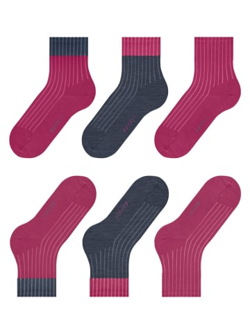 ESPRIT 3-delige set: sokken roze/donkerblauw