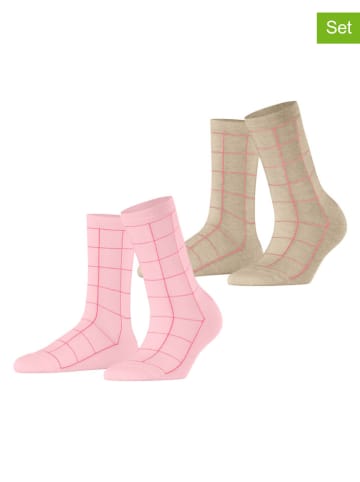 ESPRIT 2-delige set: sokken kaki/lichtroze