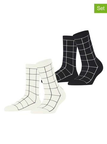 ESPRIT 2-delige set: sokken crème/zwart