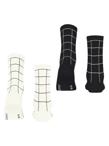 ESPRIT Skarpety (2 pary) w kolorze czarno-kremowym